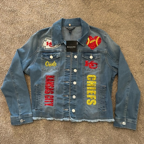 Baccini Jackets & Blazers - Kansas City Chiefs BLING Jean Jacket Womens